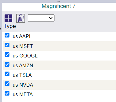 delete stock from comparison