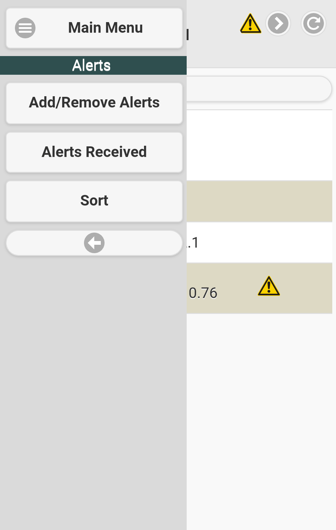 Alert Menu