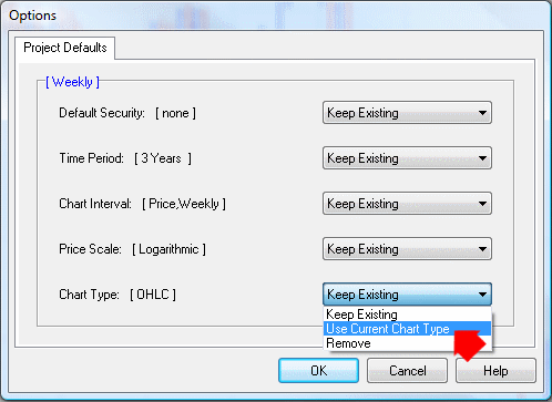 default project options