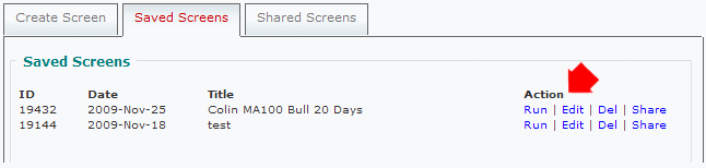 Stock Screener Saved Screens