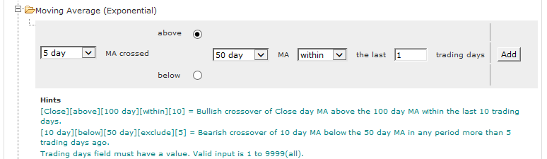 moving average crossovers filter