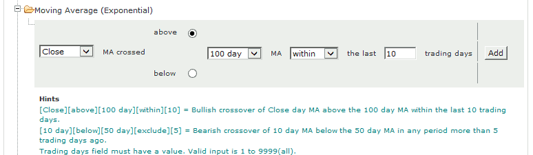 moving average crossovers filter