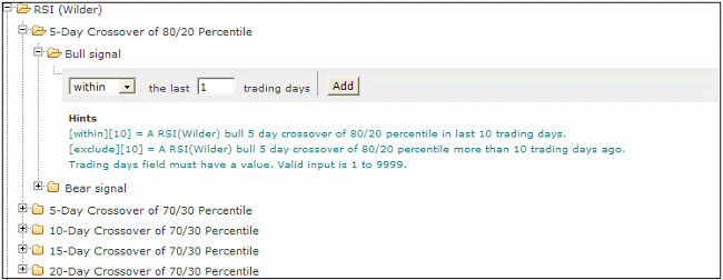 screen for rsi