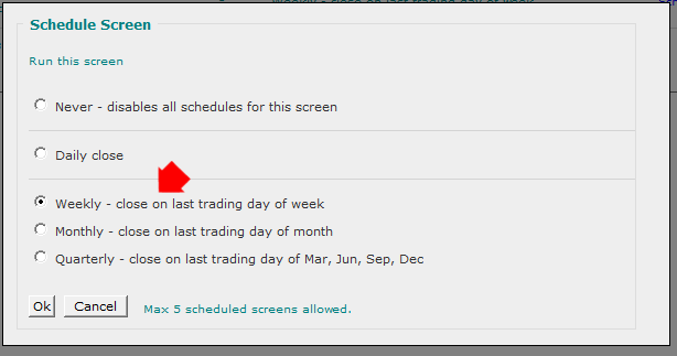 Stock Screener Schedule Screen Setup