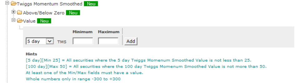 Twiggs Momentum Smoothed - Value