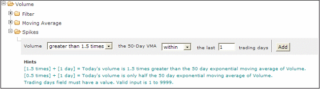 volume spike stock screener 